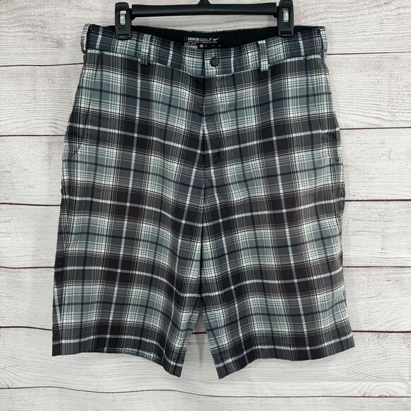 Nike Golf Dri-Fit Plaid Performance Golf Shorts Athletic Activewear Mens Size 32 - Picture 1 of 9